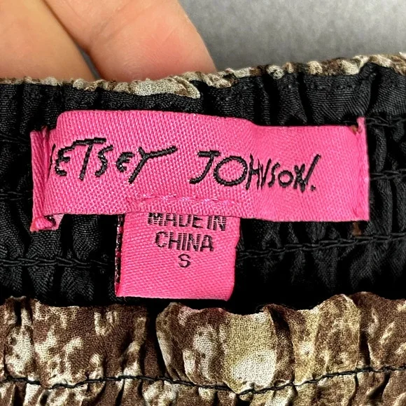 Betsey Johnson Tiered Midi Dress Small Animal Print Ruched Whimsigoth Fairy - Picture 5 of 16